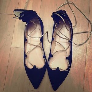 J Crew suede Lace up flats